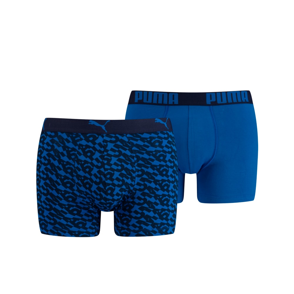 Изображение Puma Мужское нижнее белье PUMA LOGO AOP BOXER 2P #1: Blue