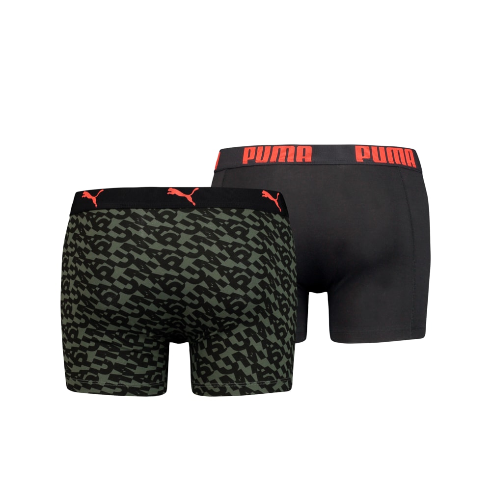 Изображение Puma Мужское нижнее белье PUMA LOGO AOP BOXER 2P #2: army green