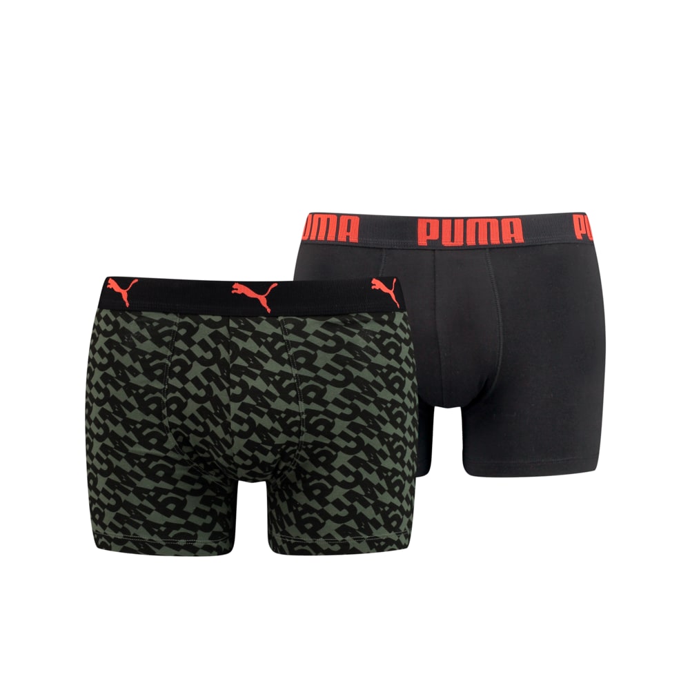 Изображение Puma Мужское нижнее белье PUMA LOGO AOP BOXER 2P #1: army green