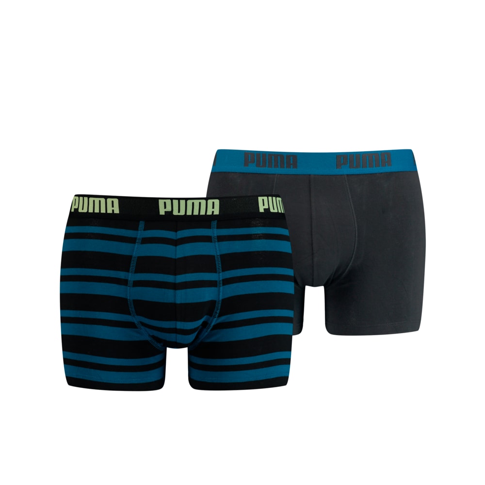 Изображение Puma Мужское нижнее белье Heritage Stripe Men's Boxers 2 Pack #1: petrol blue