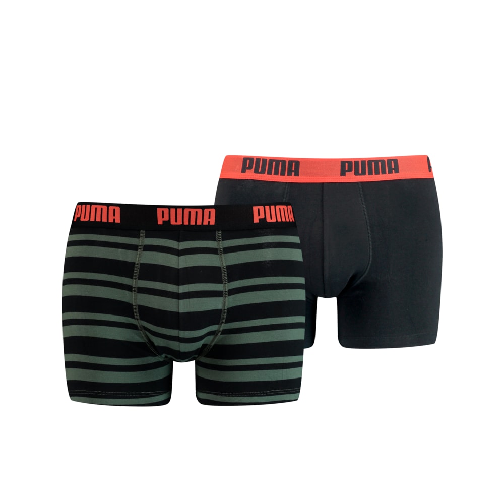 Зображення Puma Чоловіча спідня білизна Heritage Stripe Men's Boxers 2 Pack #1: army green
