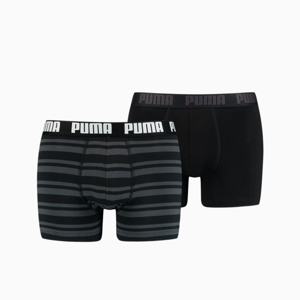 Изображение Puma Мужское нижнее белье Heritage Stripe Men's Boxers 2 Pack #1: black