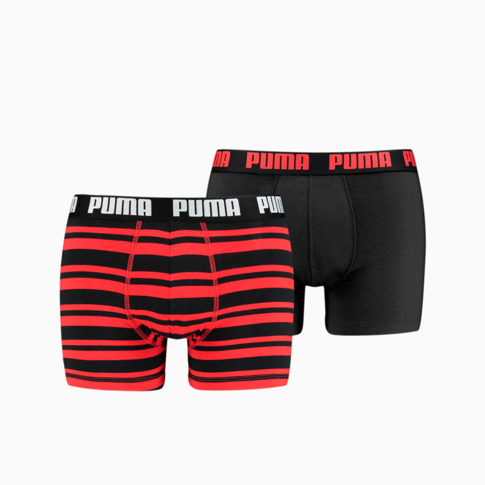 Изображение Puma Мужское нижнее белье Heritage Stripe Men's Boxers 2 Pack #1: red / black