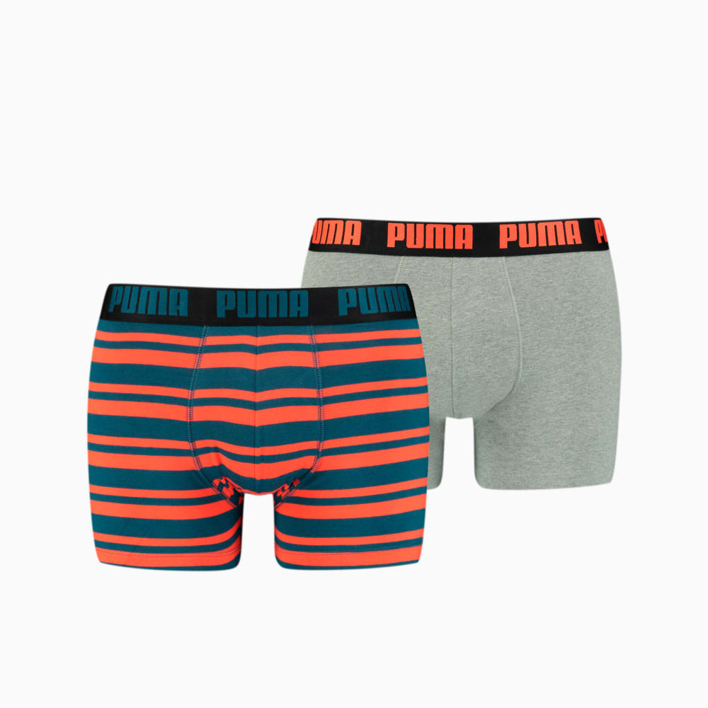 Зображення Puma Чоловіча спідня білизна Heritage Stripe Men's Boxers 2 Pack #1: red / grey melange