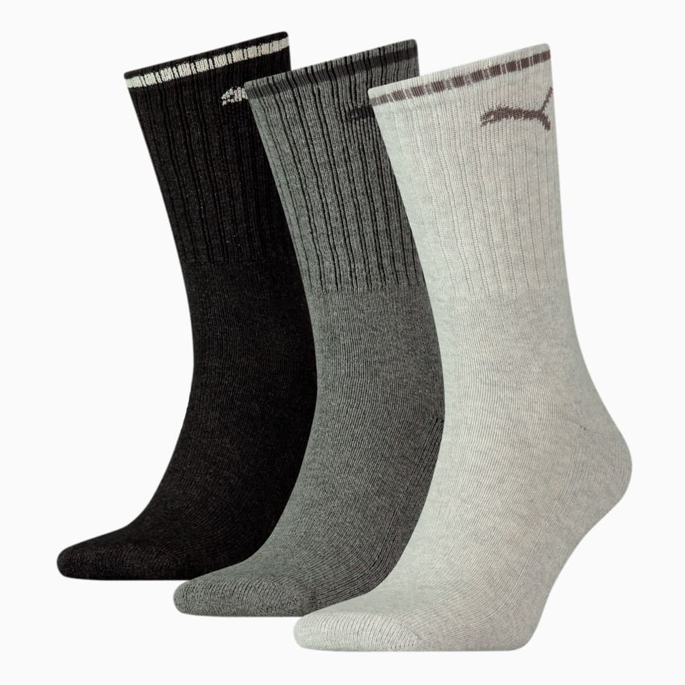 Изображение Puma Носки Unisex Sport Crew Stripe Socks 3 pack #1: anthracite / grey