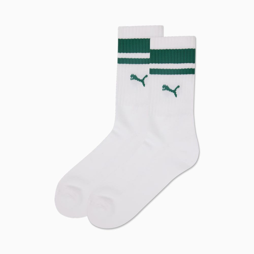 Изображение Puma Носки Unisex Crew Heritage Stripe Socks 2 pack #1: white / green