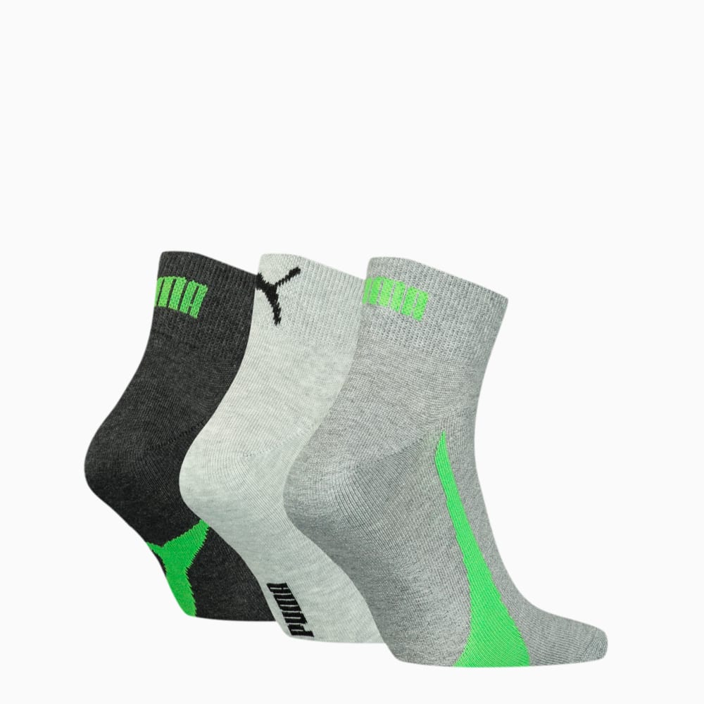Изображение Puma Носки Unisex Lifestyle Quarter Socks 3 pack #2: black/green/grey