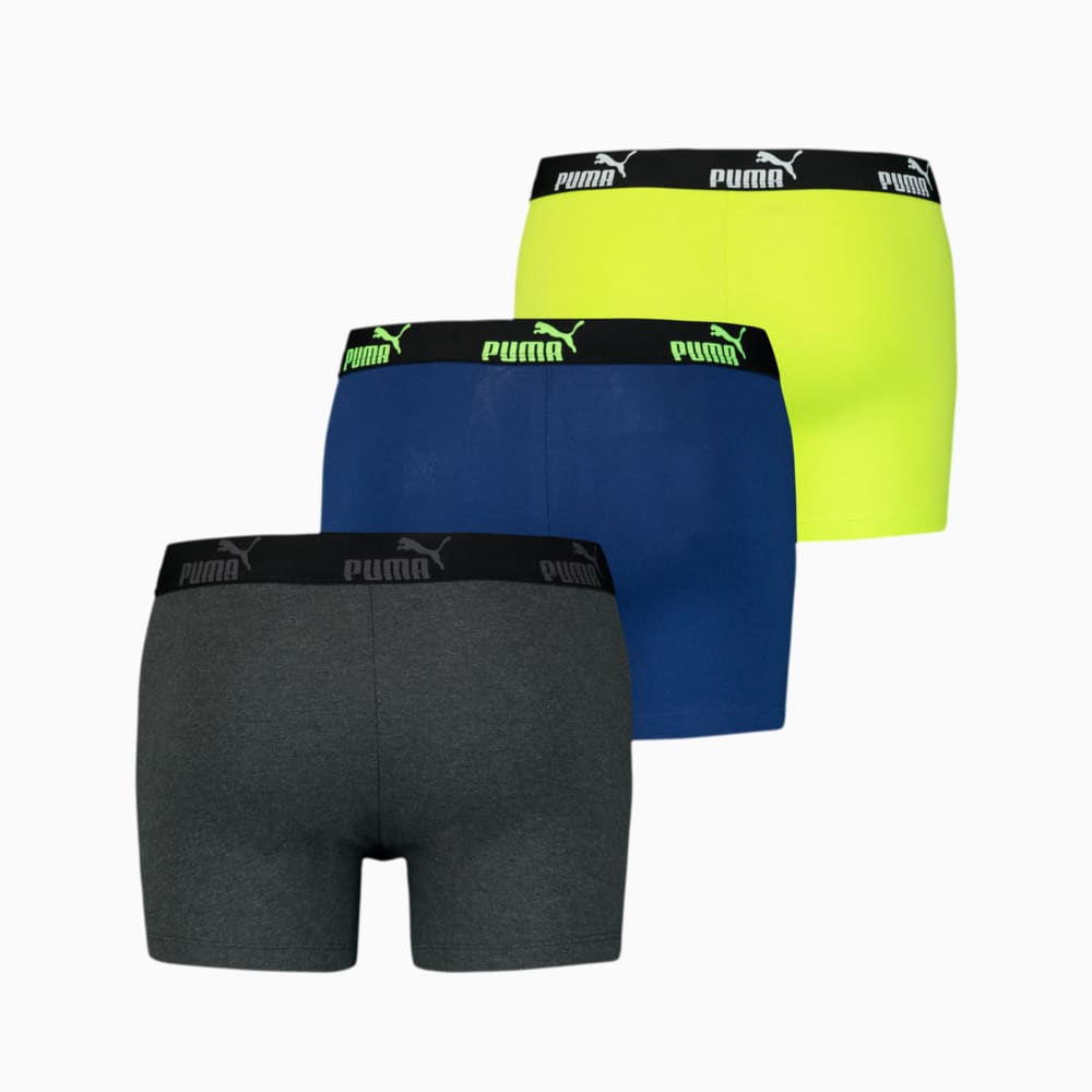 Изображение Puma Мужское нижнее белье PUMA MEN PROMO BOXER 3P #2: grey melange / yellow