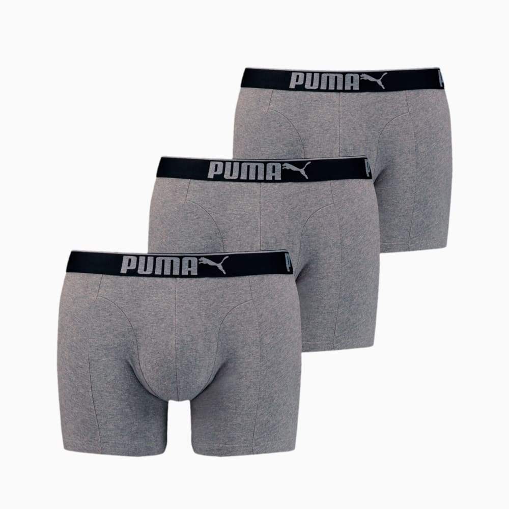 Изображение Puma Мужское нижнее белье  Premium Sueded Cotton Men’s Boxers 3 pack #1: grey melange