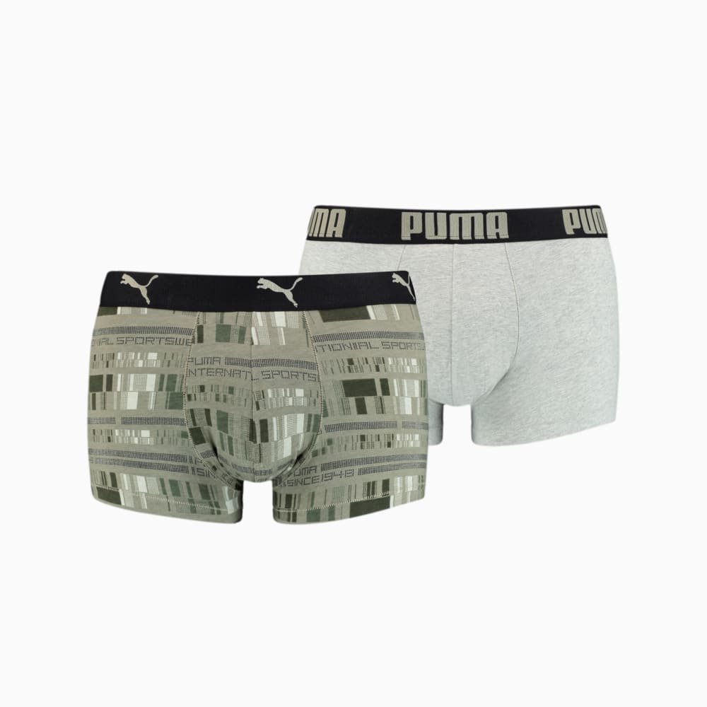 Зображення Puma Чоловіча спідня білизна  Men’s All-Over-Print Trunk 2 pack #1: green / grey