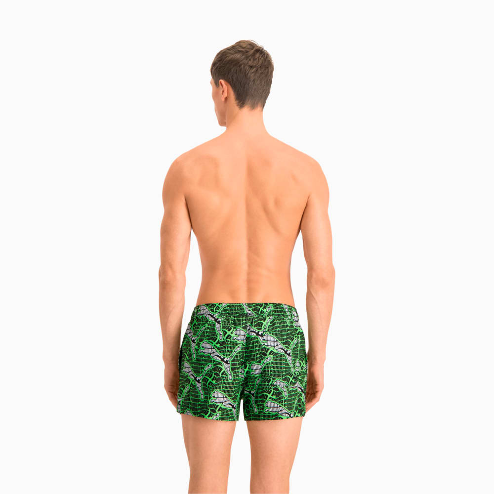 Изображение Puma Шорты для плавания Swim Men's Cat Logo All-Over-Print Short Shorts #2: green combo