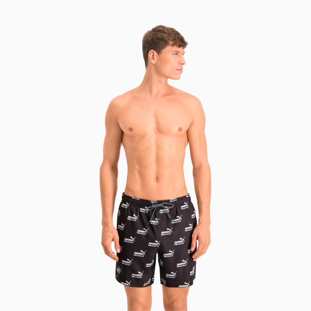 Зображення Puma Шорти для плавання Swim Men’s No. 1 Logo All-Over-Print Mid Shorts #1: black/white