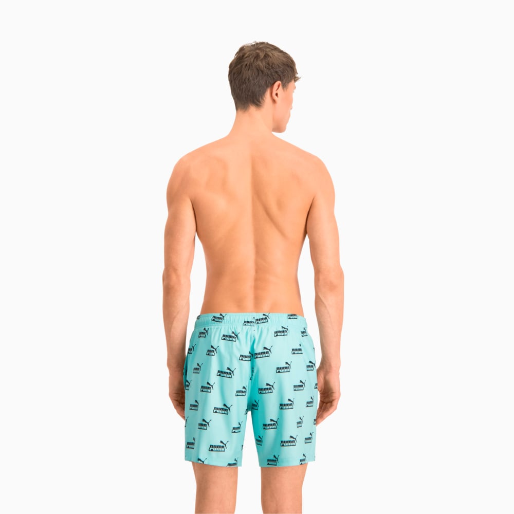 Изображение Puma Шорты для плавания Swim Men's No. 1 Logo All-Over-Print Mid Shorts #2: blue / black