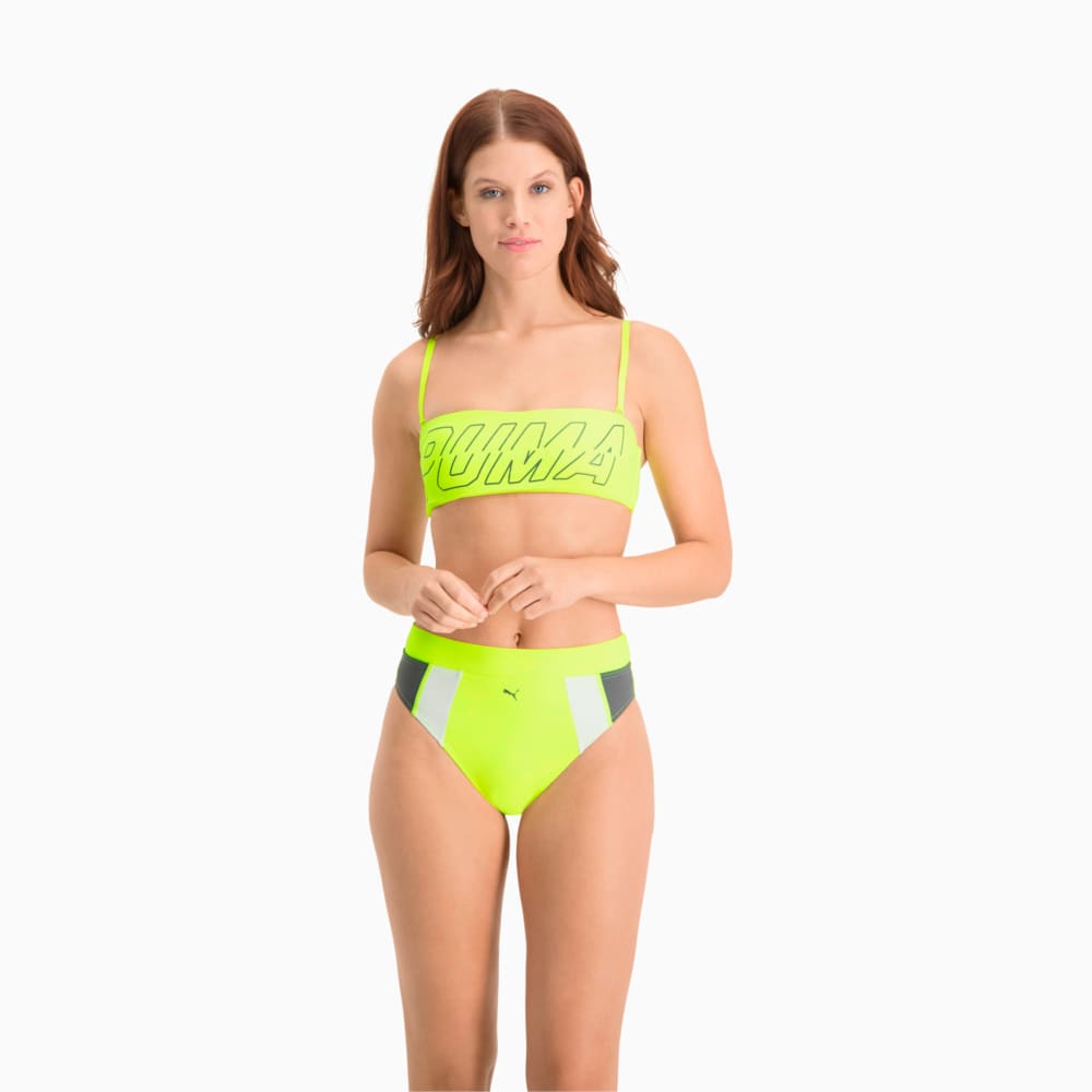Изображение Puma Топ-бандо для плавания Swim Women’s Bandeau Top #1: neon yellow