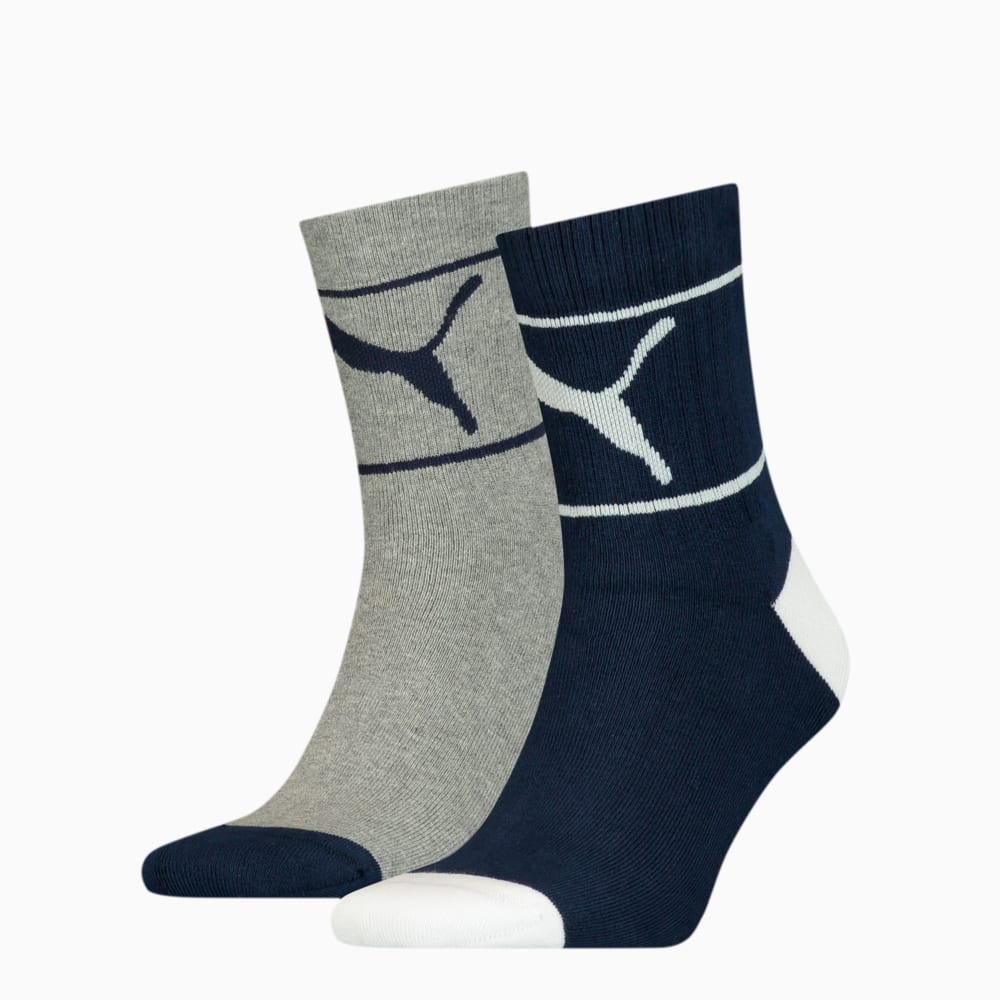 Зображення Puma Шкарпетки Chill Short Crew Socks; набір з 2 пар #1: middle grey melange / blue