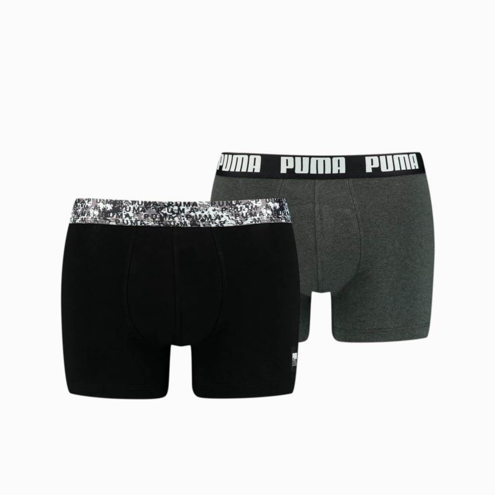 Зображення Puma Чоловіча спідня білизна Men's Printed Elastic Boxers 2 pack #1: black combo