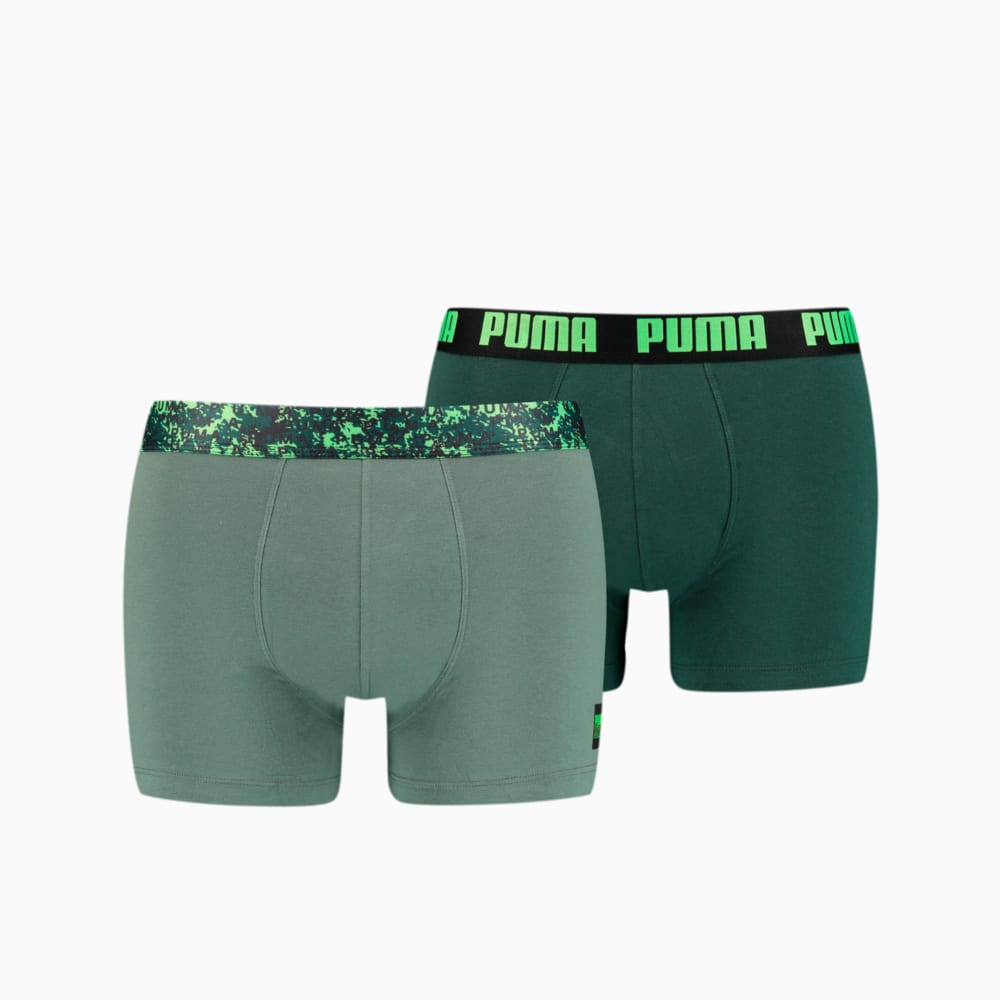 Зображення Puma Чоловіча спідня білизна Men's Printed Elastic Boxers 2 pack #1: green combo