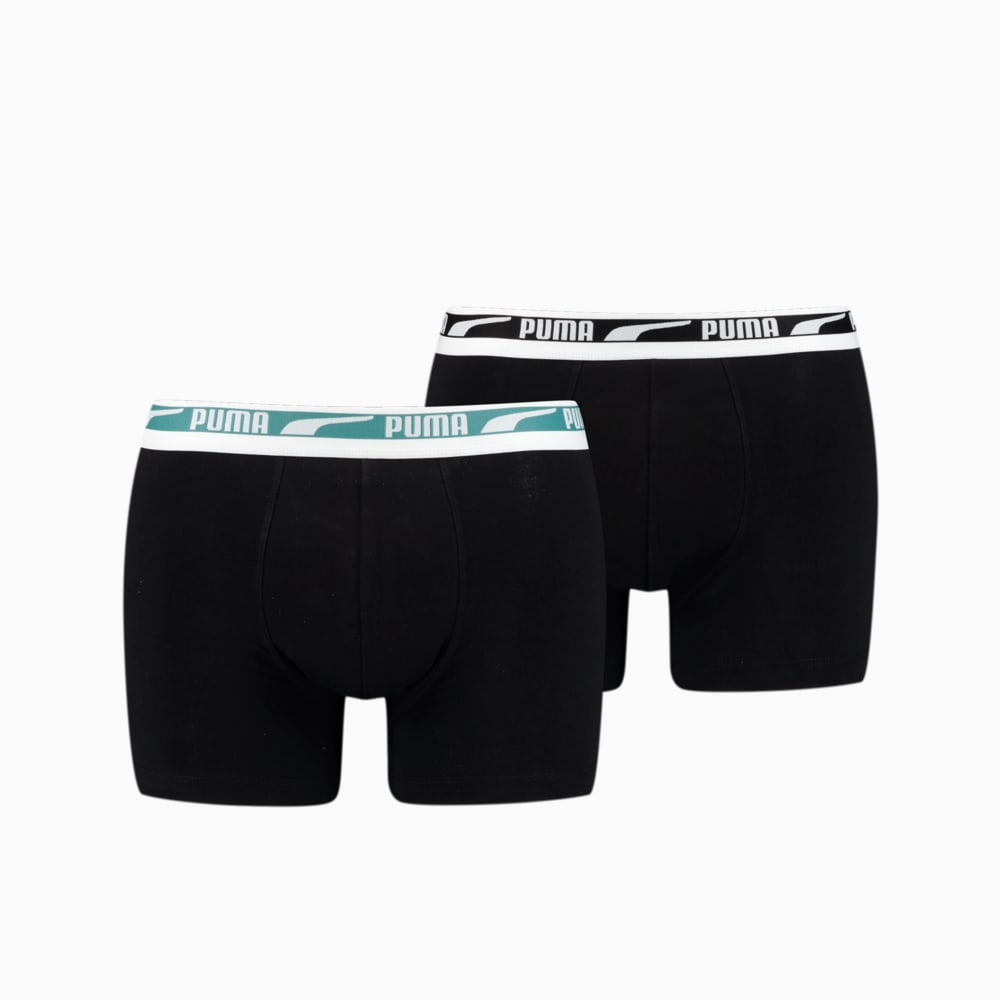 Изображение Puma Мужское нижнее белье Men's Multi Logo Boxer от PUMA; 2 комплекта #1: sea green / yellow