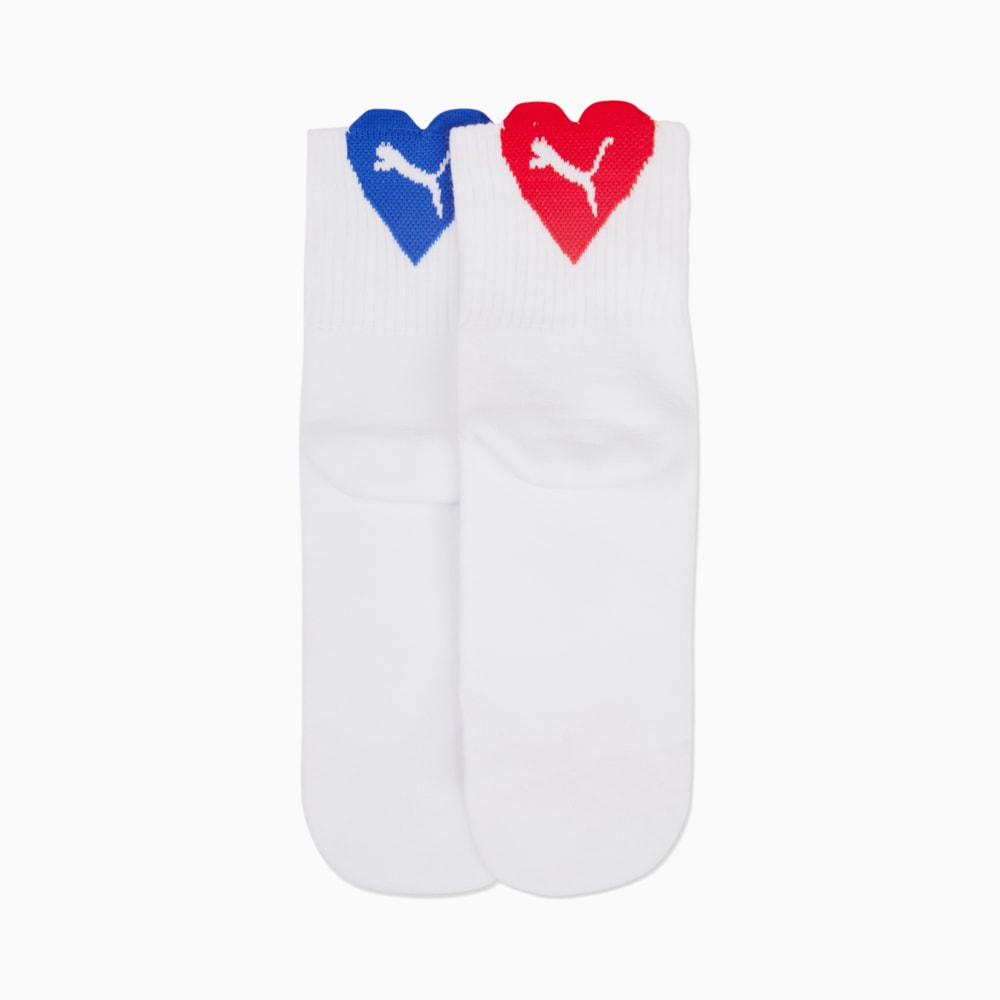 Изображение Puma Носки PUMA Women’‎s Heart Short Socks 2 Pack #1: white / blue / red