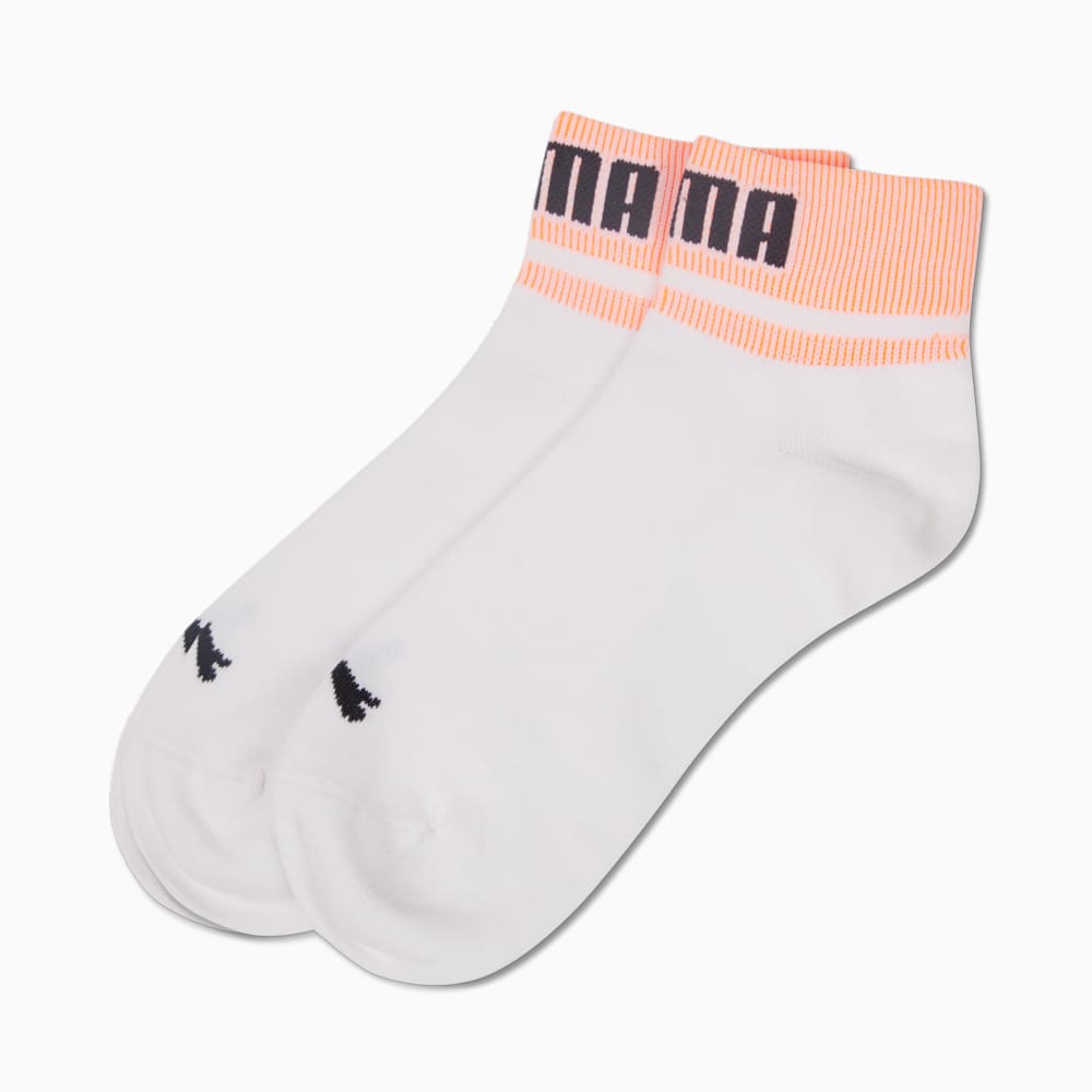 Зображення Puma Шкарпетки PUMA Unisex Front Logo Quarter Socks 2 Pack #1: white / flame orange