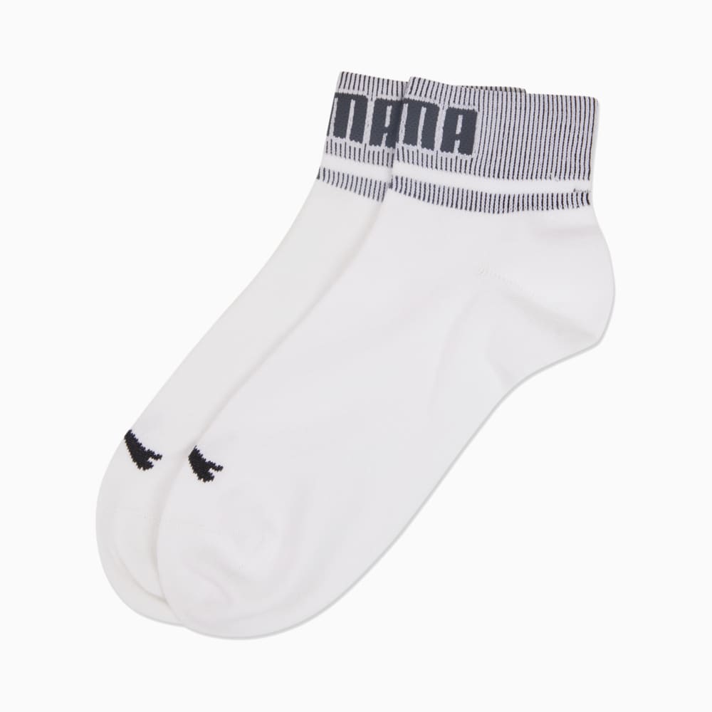 PUMA Unisex Front Logo Quarter Socks 2 Pack 20 White white black Puma 938021 02