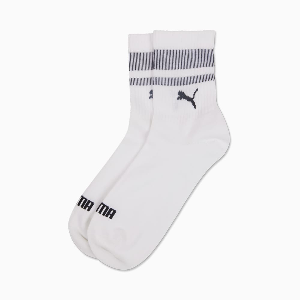 PUMA Unisex Heritage Short Crew Socks 2 Pack 20 White white black Puma 938022 02