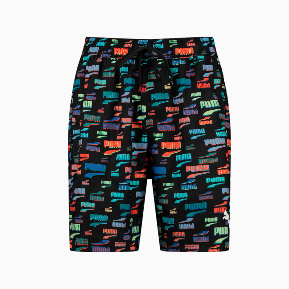 Изображение Puma Шорты PUMA Swim Unisex Loose Fit Shorts #1: black / various logo colors