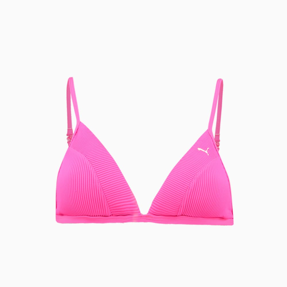 Изображение Puma Лиф для плавания PUMA Swim Ribbed Triangle Women’s Bikini Top #1: neon pink