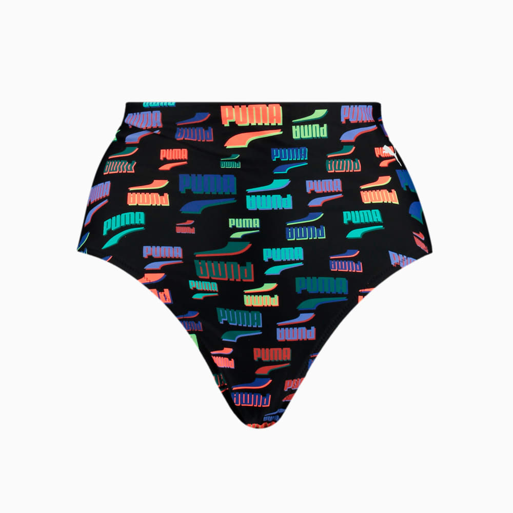 Изображение Puma Плавки PUMA Swim Women’s Printed High Waist Bikini Bottom #1: black combo