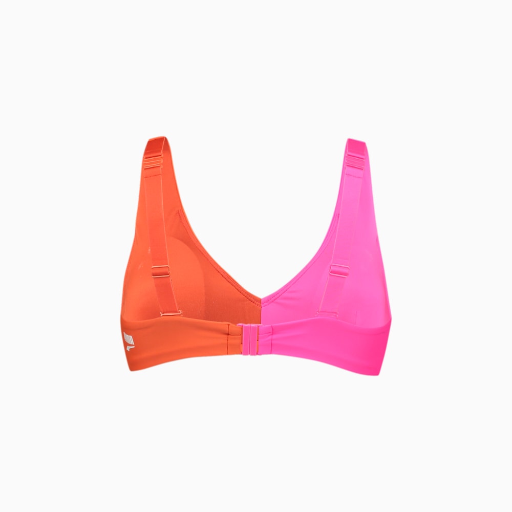 Изображение Puma Лиф для плавания PUMA Swim Women’s Colourblock Plunge Top #2: brown / pink