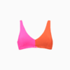 Изображение Puma Лиф для плавания PUMA Swim Women’s Colourblock Plunge Top #1: brown / pink