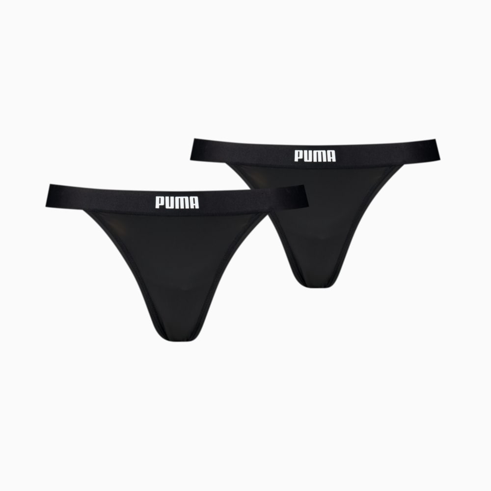Изображение Puma Нижнее белье PUMA Women's String Thongs 2 Pack #1: black