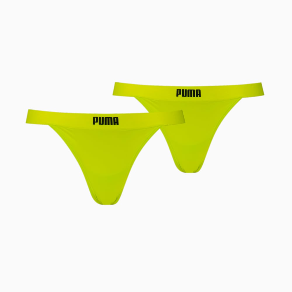 Изображение Puma Нижнее белье PUMA Women's String Thongs 2 Pack #1: lime green