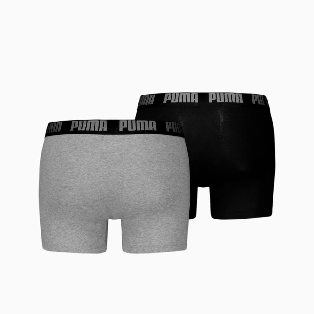 Зображення Puma Чоловіча спідня білизна PUMA Men's Boxer Briefs 2 pack #2: grey melange / black