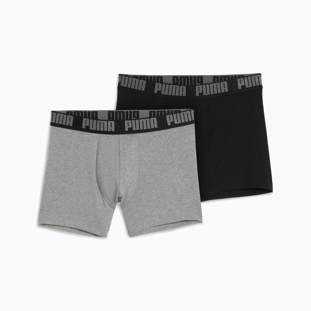 Зображення Puma Чоловіча спідня білизна PUMA Men's Boxer Briefs 2 pack #1: grey melange / black