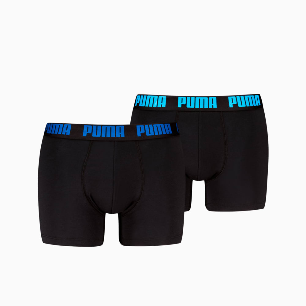 Изображение Puma Мужское нижнее белье PUMA Men's Boxer Briefs 2 pack #1: blue / grey melange