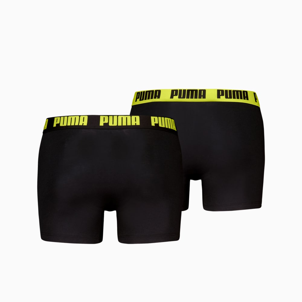 Изображение Puma Мужское нижнее белье PUMA Men's Boxer Briefs 2 pack #2: black / yellow