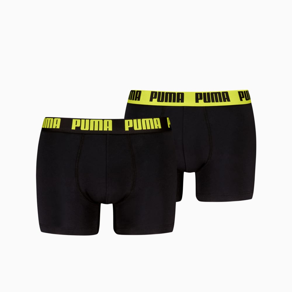 Изображение Puma Мужское нижнее белье PUMA Men's Boxer Briefs 2 pack #1: black / yellow