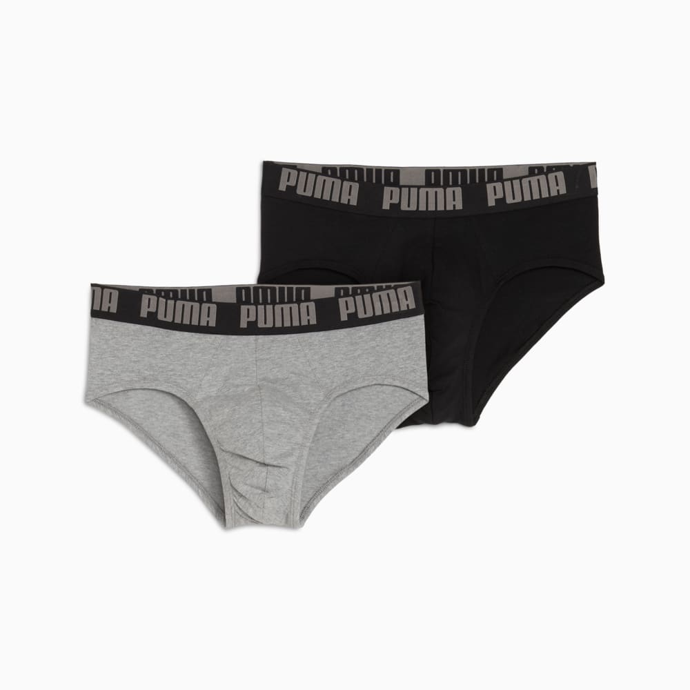 Зображення Puma Чоловіча спідня білизна PUMA Men's Briefs 2 pack #1: middle grey melange / black