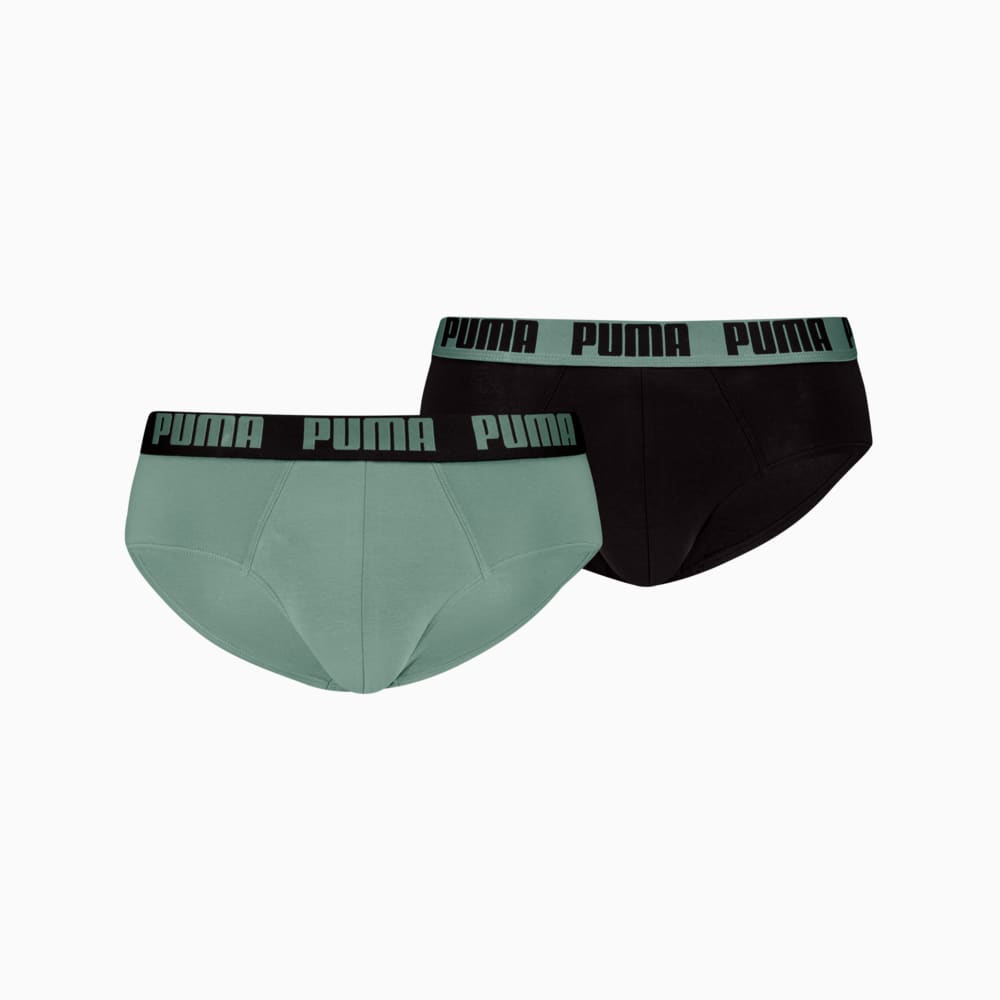 Зображення Puma Чоловіча спідня білизна PUMA Men's Briefs 2 pack #1: olive green / black