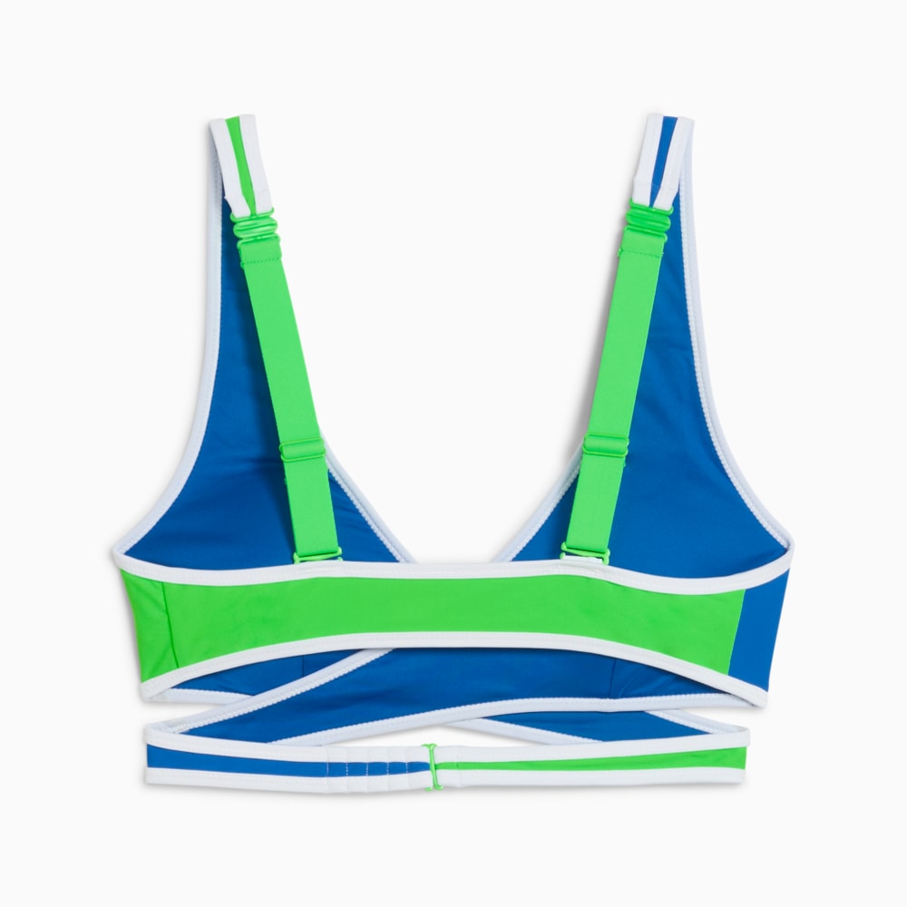 Изображение Puma Топ для плавания PUMA Women's Short Swim Top #2: blue / green