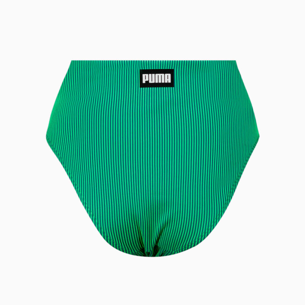 Изображение Puma Плавки PUMA Swim Ribbed High Waist Women's Bikini Bottom #2: green combo