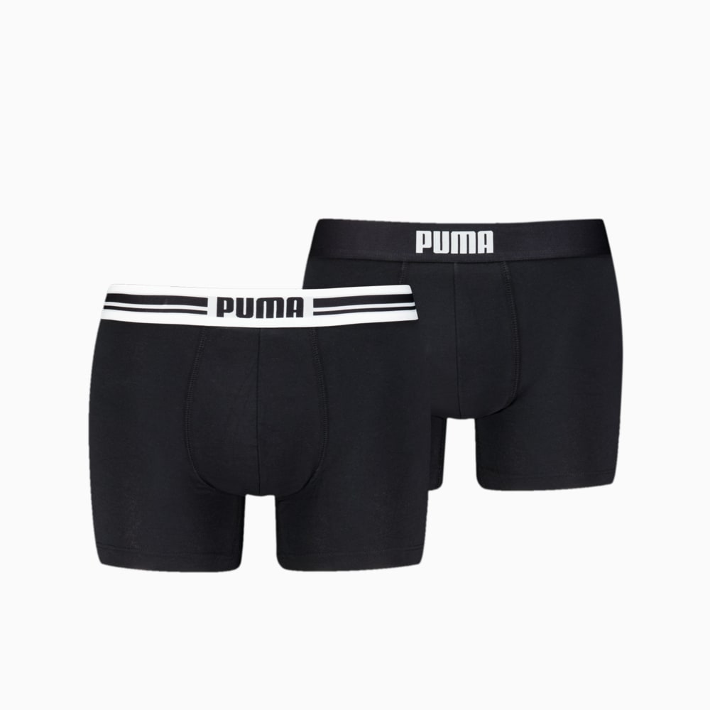 Изображение Puma Мужское нижнее белье Placed Log  Boxer Shorts 2 Pack #1: black