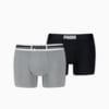 Изображение Puma Мужское нижнее белье Placed Log  Boxer Shorts 2 Pack #1: middle grey melange / black