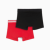 Изображение Puma Мужское нижнее белье Placed Log  Boxer Shorts 2 Pack #2: red / black