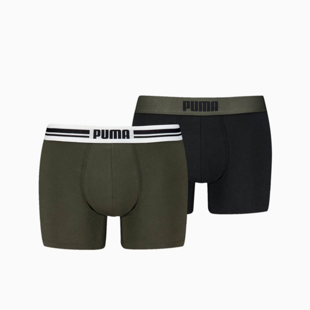 Изображение Puma Мужское нижнее белье Placed Log  Boxer Shorts 2 Pack #1: Forest
