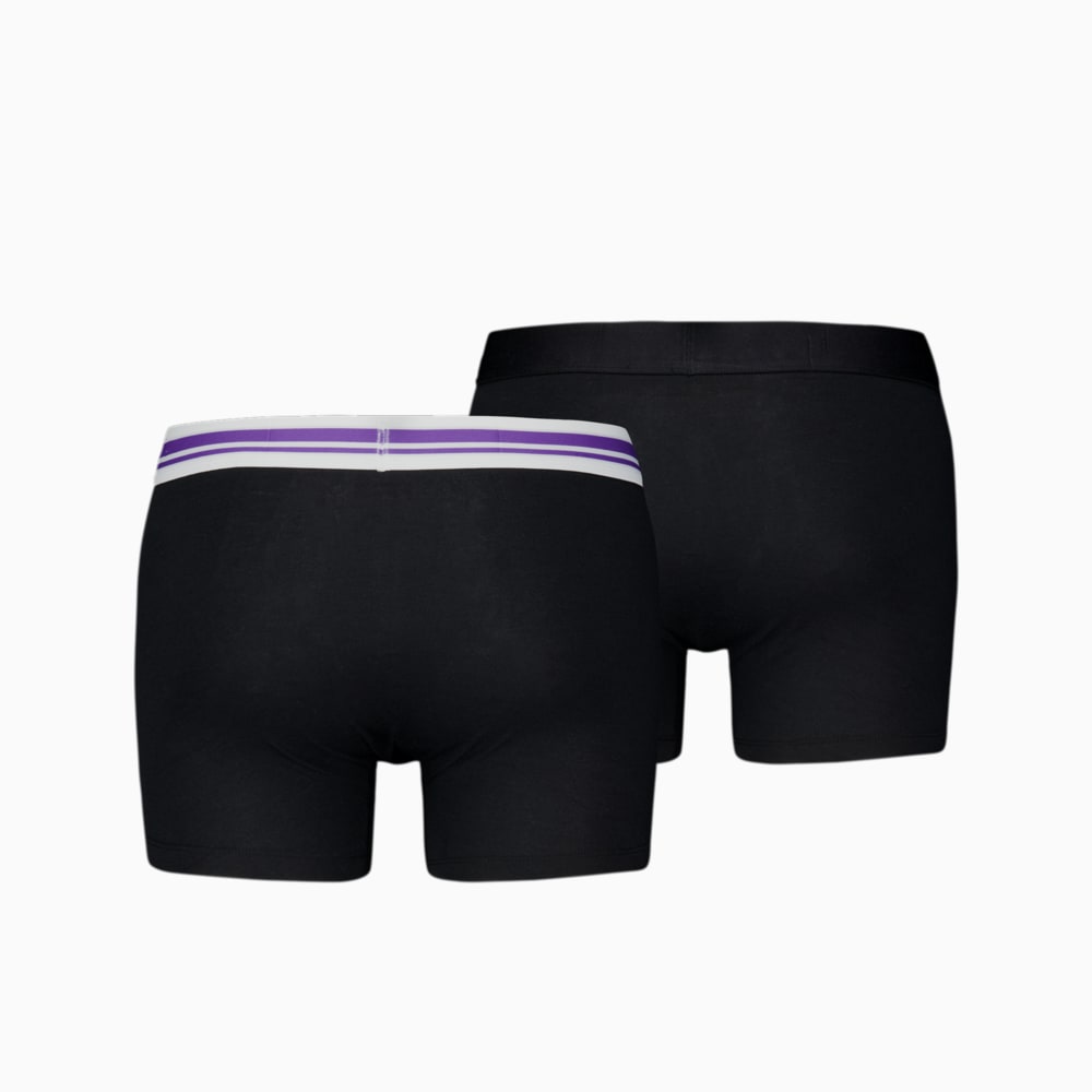Изображение Puma Мужское нижнее белье Placed Log  Boxer Shorts 2 Pack #2: violet purple combo
