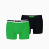 Изображение Puma Мужское нижнее белье Placed Log  Boxer Shorts 2 Pack #1: green / black