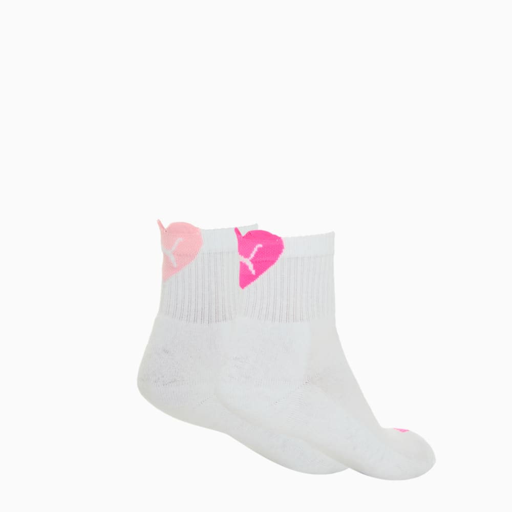 Изображение Puma Носки PUMA Women's Heart Short Crew Socks 2 pack #1: white / pink
