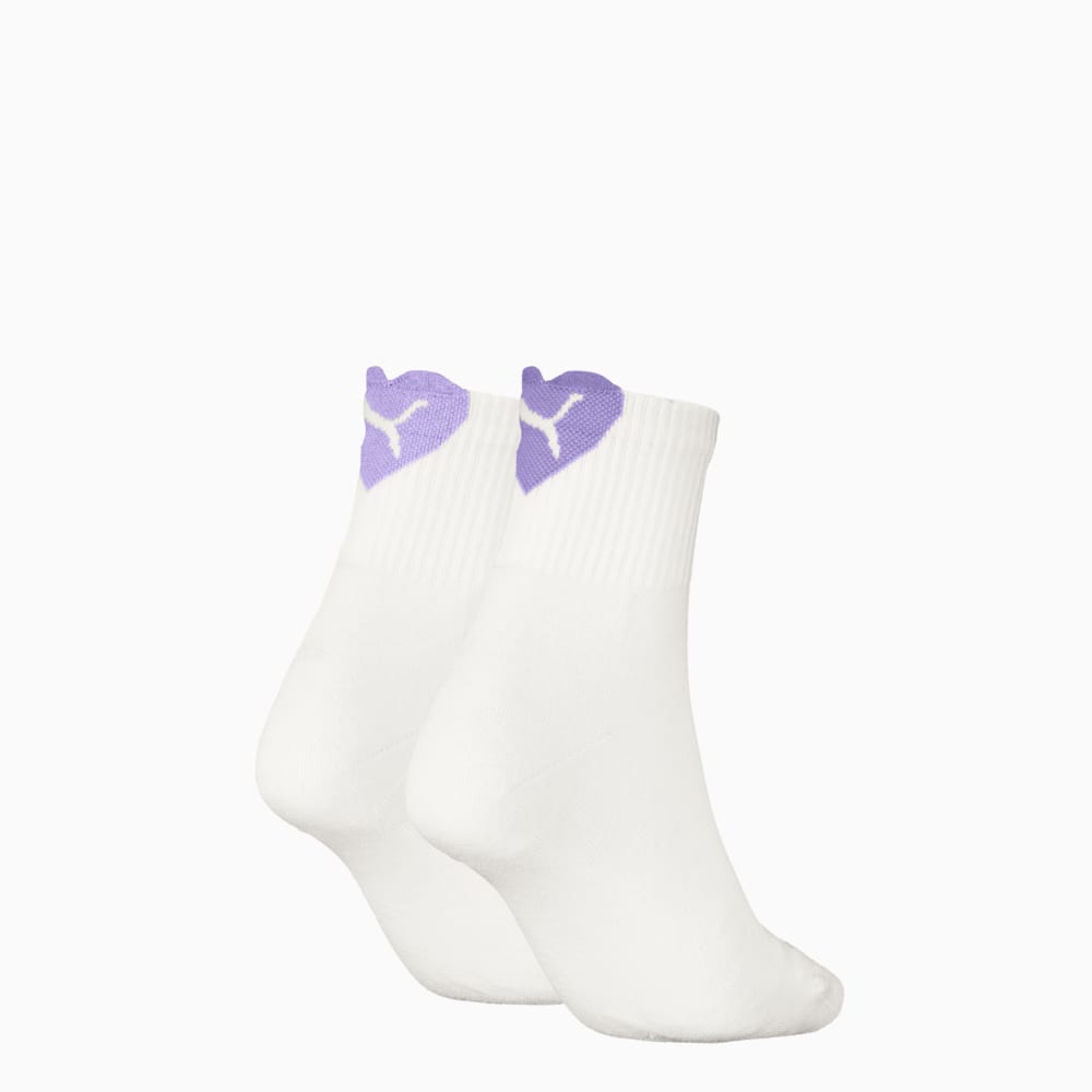 Зображення Puma Шкарпетки PUMA Women's Heart Short Crew Socks 2 pack #1: white/purple
